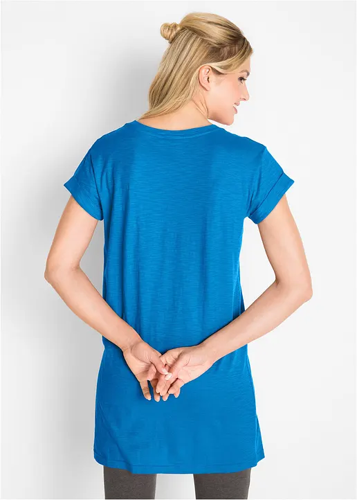 Bonprix Ansprechendes Boxy-Longshirt Mit Umschlagsaum An Den Ärmeln