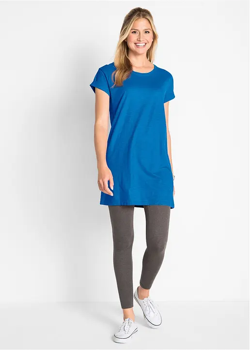 Bonprix Ansprechendes Boxy-Longshirt Mit Umschlagsaum An Den Ärmeln