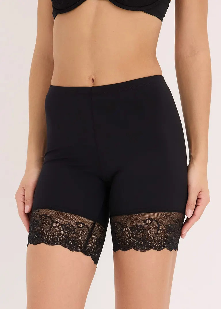 Bonprix Anti-Scheuer Radler Mit Edler Spitze - Schwarz - Damen