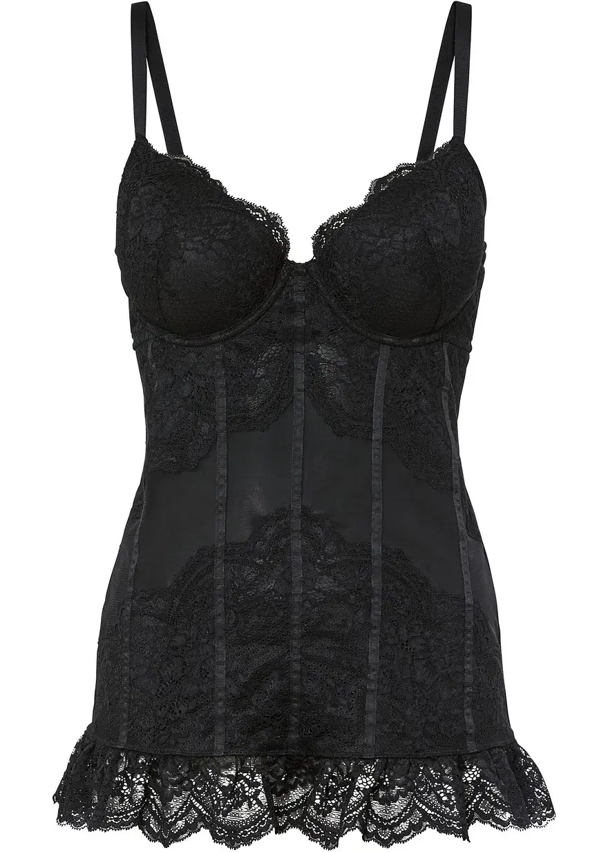 bonprix Anziehendes BH-Top mit attraktiven Details - schwarz Cup E
