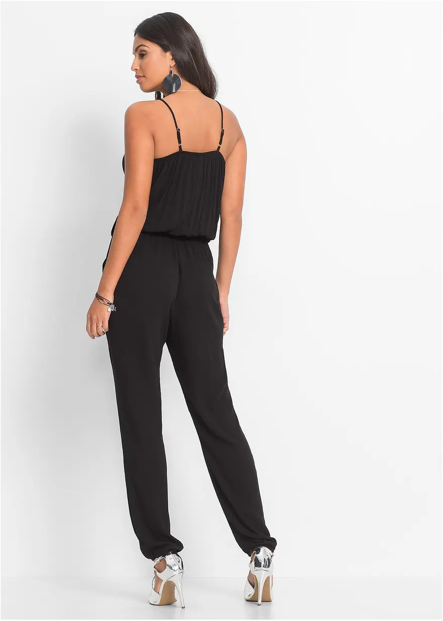 Bonprix Ärmelloser Jumpsuit Mit Spitze Und Kordeldetail - Damen