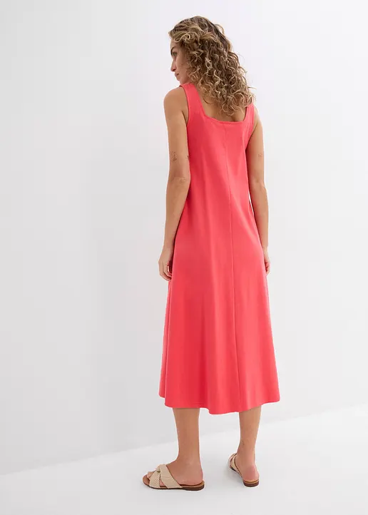 Bonprix Ärmelloses A-Linien Kleid Mit Einem Eckigen V-Ausschnitt Und Einem Tiefen Rückenausschnitt