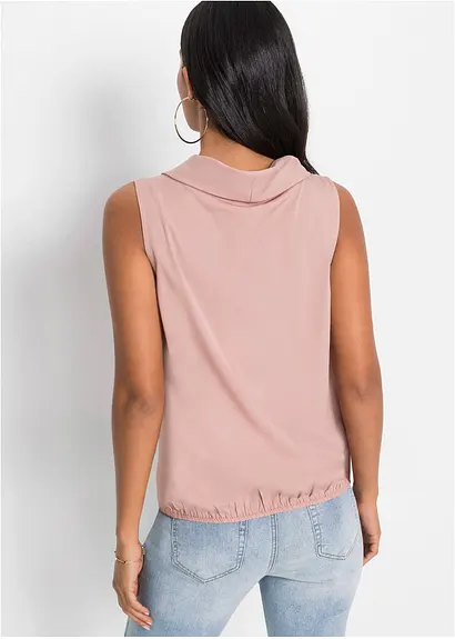 Bonprix Ärmelloses Blusentop Mit Drapierung - Rosa - Damen