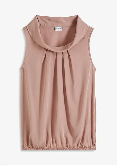 bonprix Ärmelloses Blusentop mit Drapierung - rosa - Damen