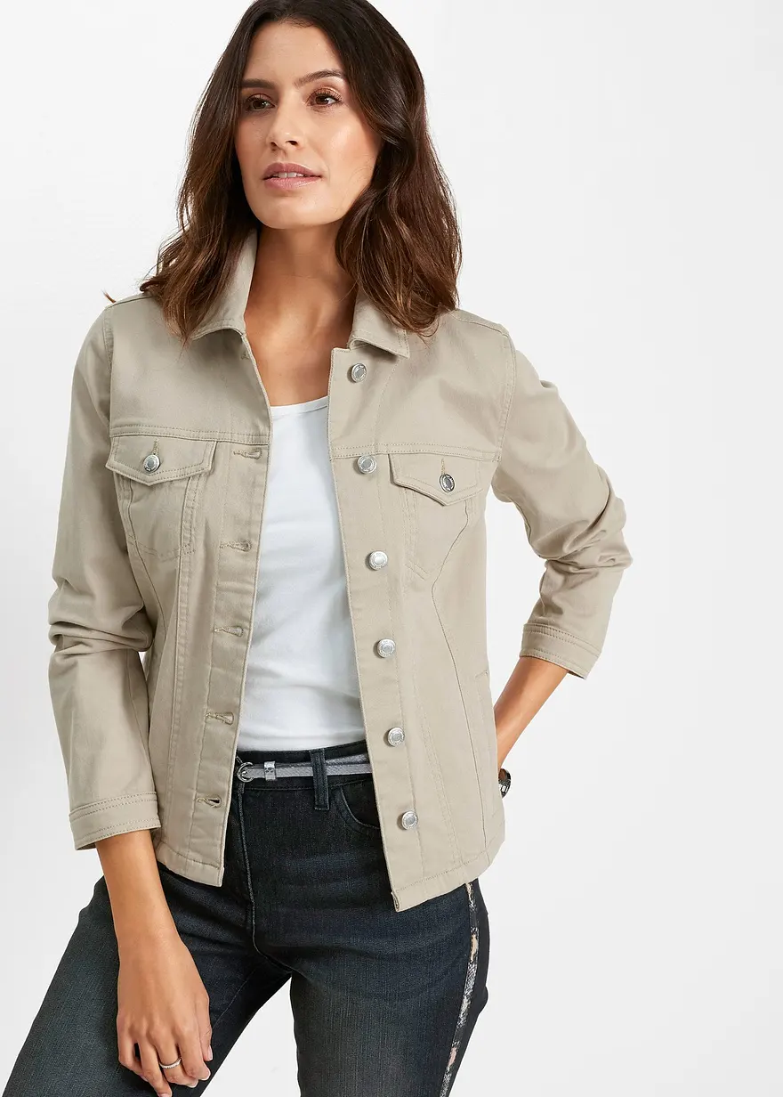 Bonprix Attraktive Jacke Mit Teilungsnähten - Beige - Damen