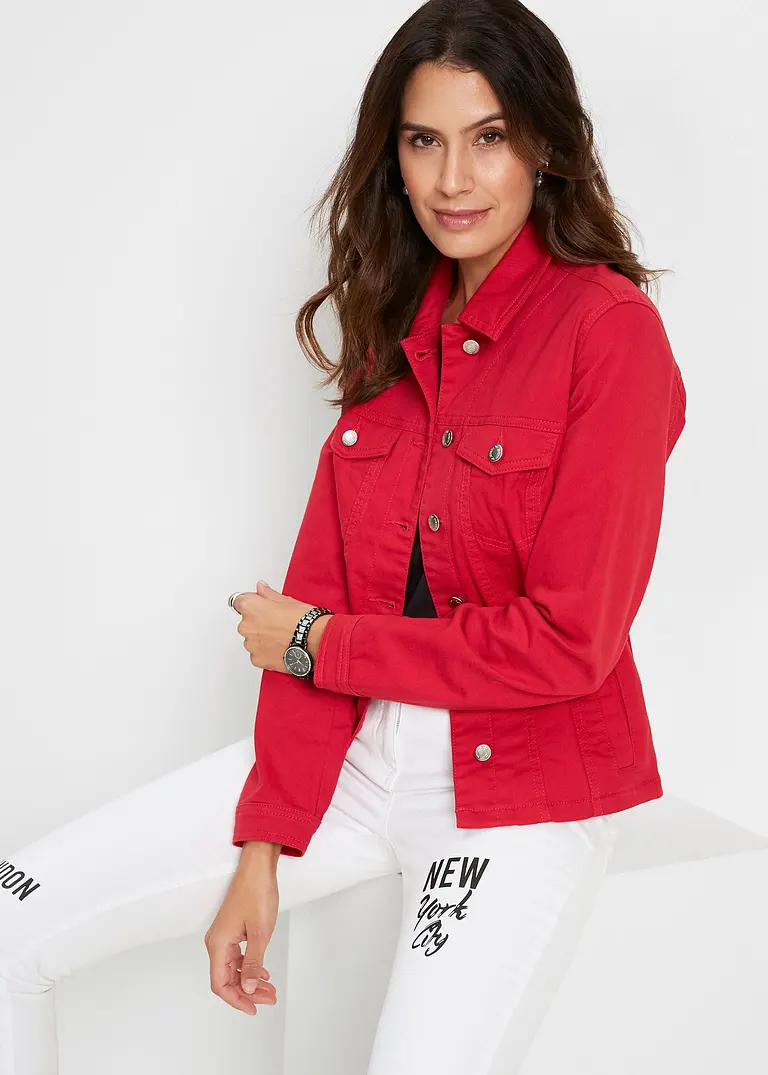 Bonprix Attraktive Jacke Mit Teilungsnähten - Rot - Damen