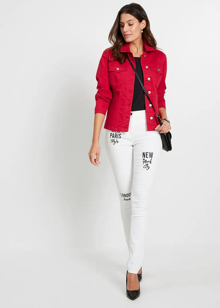 Bonprix Attraktive Jacke Mit Teilungsnähten - Rot - Damen