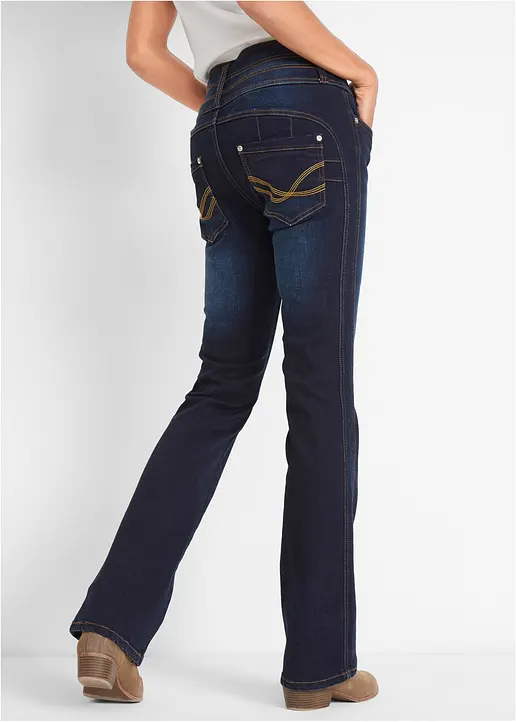 Bonprix Attraktive Shaping-Stretch-Jeans Mit Breitem Bund - Blau Petite