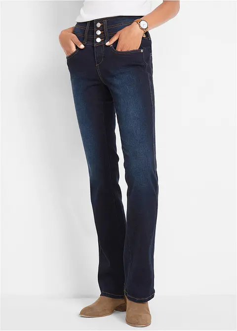 Bonprix Attraktive Shaping-Stretch-Jeans Mit Breitem Bund - Blau Regular