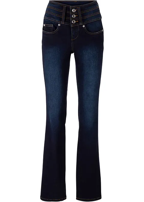 bonprix Attraktive Shaping-Stretch-Jeans mit breitem Bund - blau regular