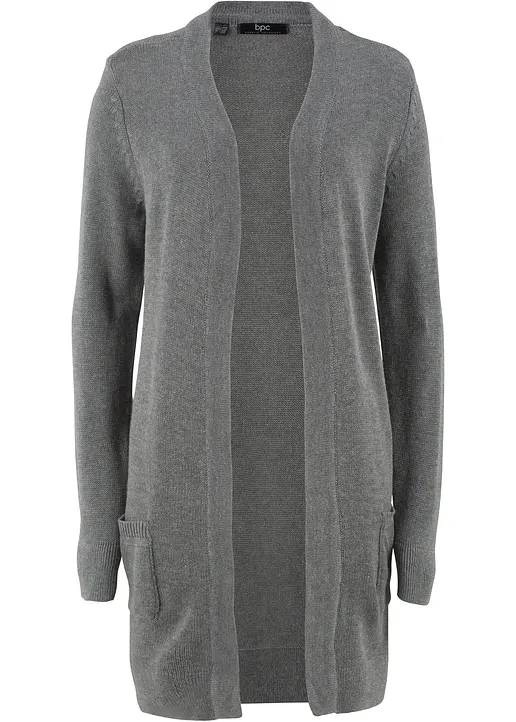bonprix Attraktive Strickjacke umspielt die Figur in bequemer Longform