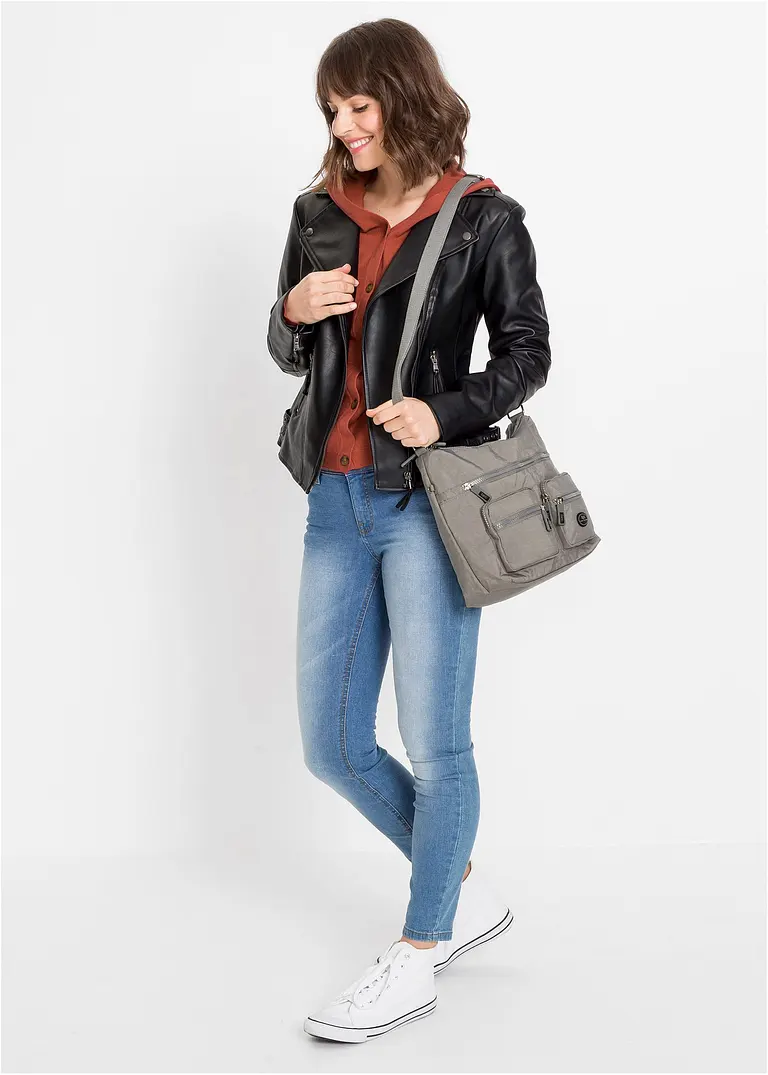 Bonprix Attraktive Umhängetasche Uni-farbend - Grau - Damen