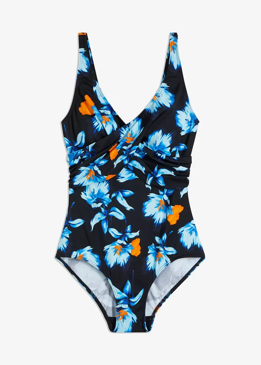 bonprix Attraktiver Badeanzug mit Wickel-Optik - schwarz