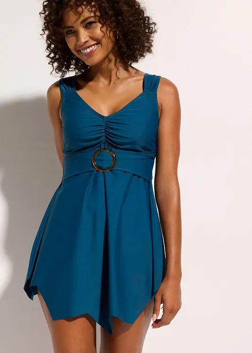 Bonprix Attraktiver Long Tankini Im Edlen Design - Smaragd