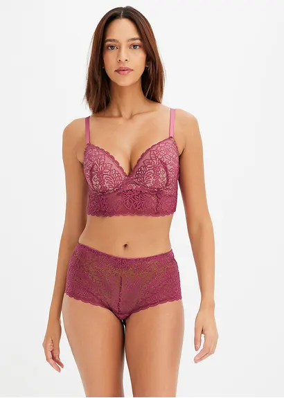 Bonprix Attraktiver Slip Komplett Aus Spitze - Lila - Damen