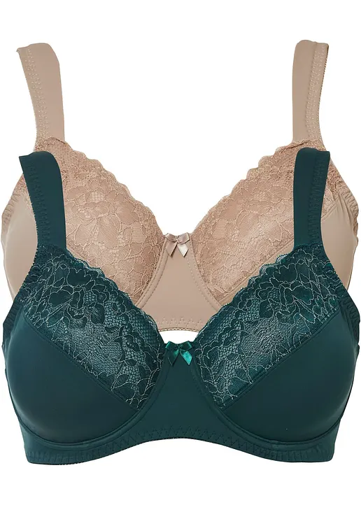 bonprix attraktives 2er Pack mit edler Spitze - Damen