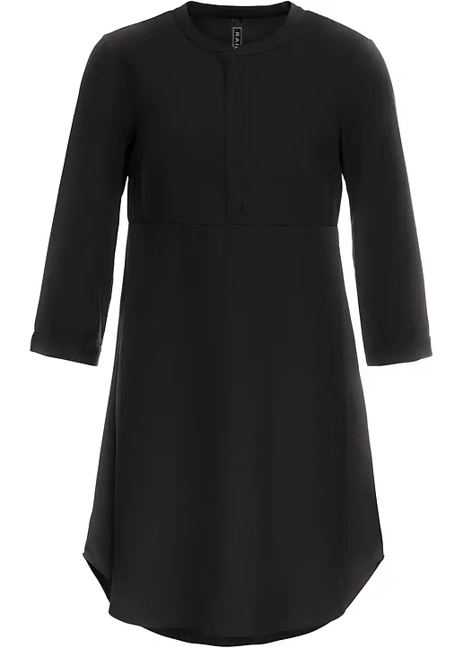 bonprix Attraktives Blusenkleid mit Knopfleiste am Ausschnitt - schwarz