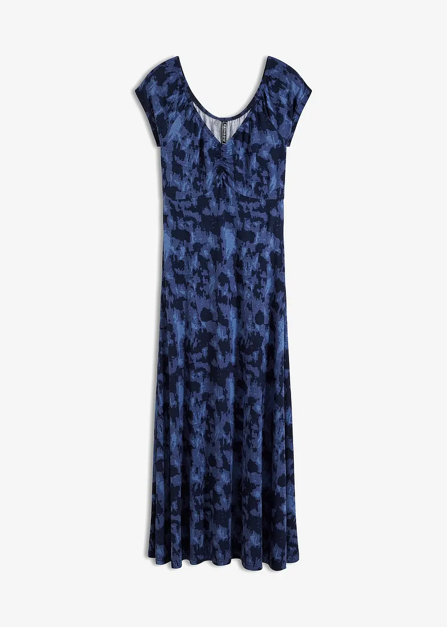 bonprix Attraktives Maxikleid mit tiefem V-Ausschnitt und Raffungen