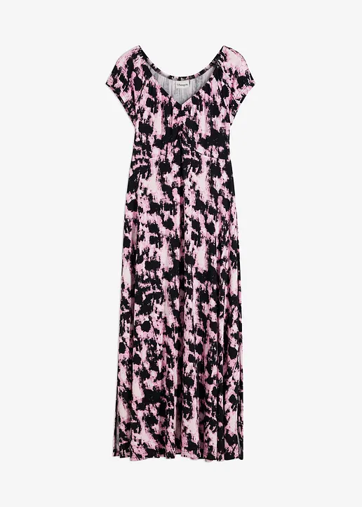 bonprix Attraktives Maxikleid mit tiefem V-Ausschnitt und Raffungen
