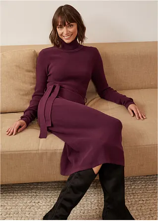 Bonprix Attraktives Strickkleid Mit Praktischem Bindeband Um Die Taille