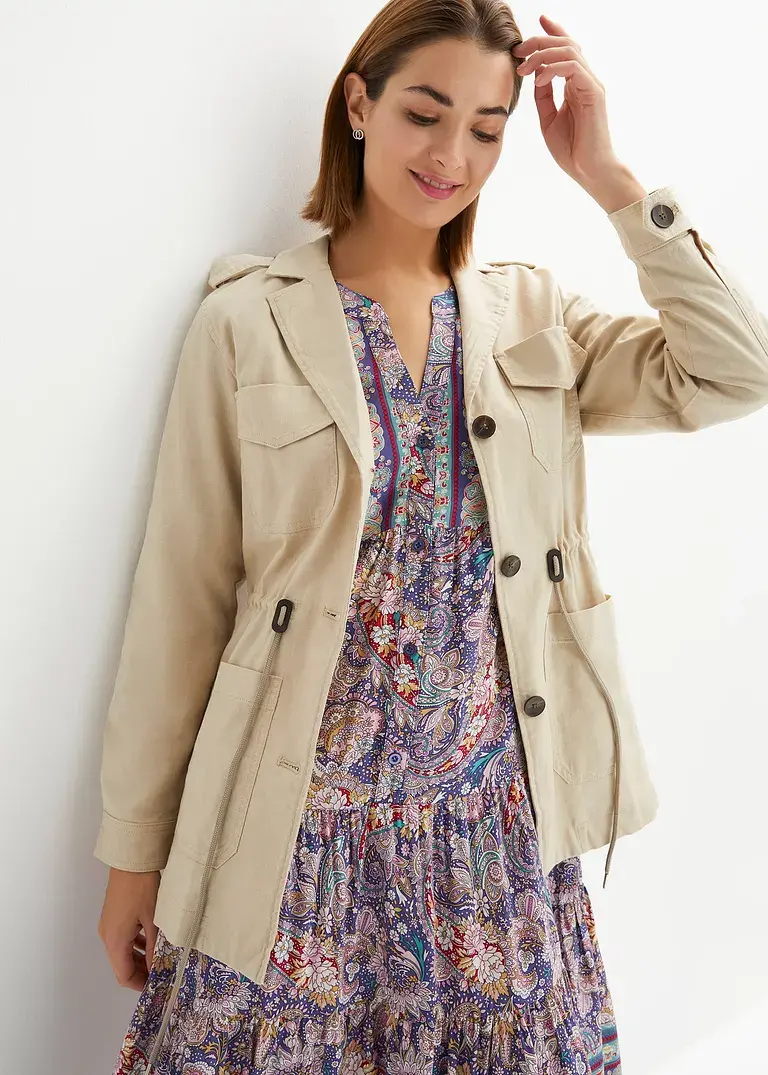 Bonprix Auffallende Utility-Jacke Mit Details - Beige - Damen