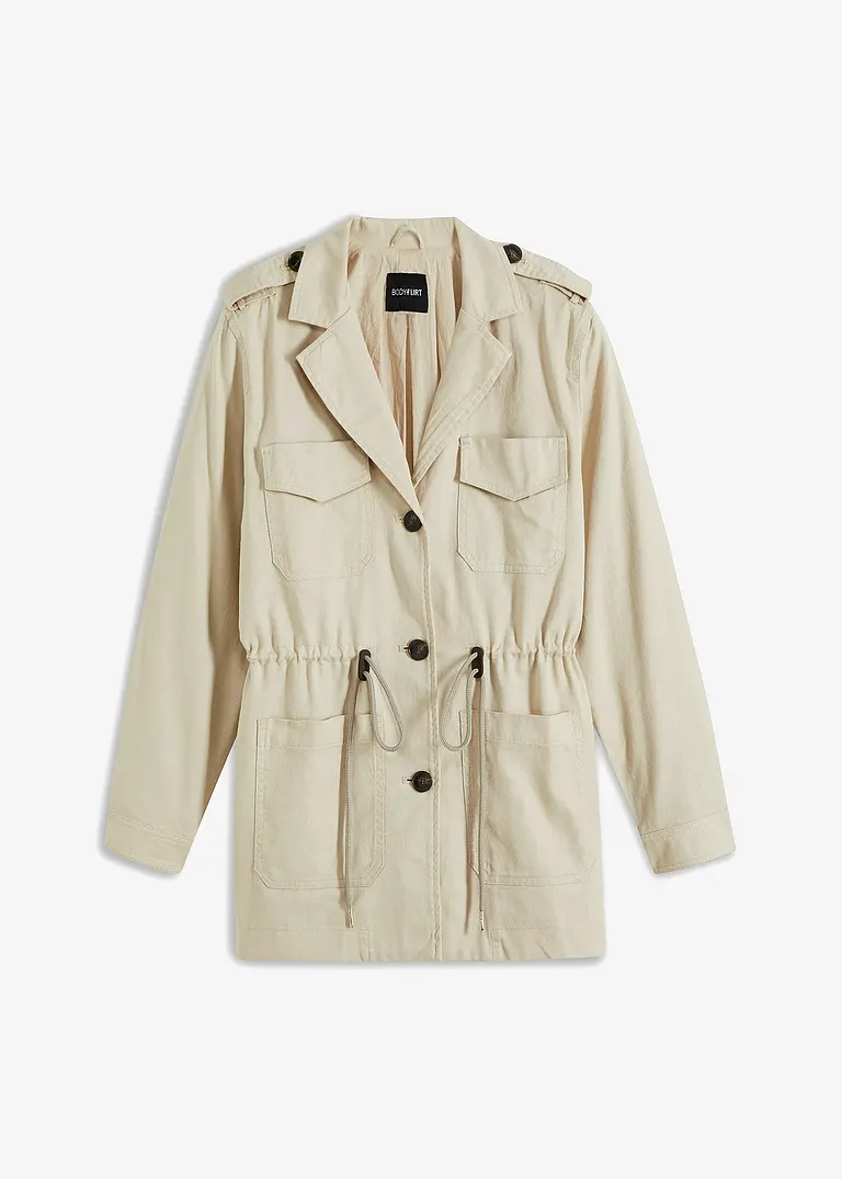 bonprix auffallende Utility-Jacke mit Details - beige - Damen