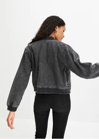 Bonprix Auffallender Denim-Blouson Mit Reißverschluss - Grau