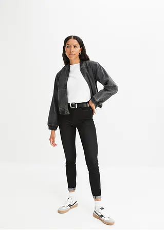 Bonprix Auffallender Denim-Blouson Mit Reißverschluss - Grau