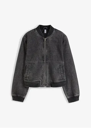 bonprix auffallender Denim-Blouson mit Reißverschluss - grau