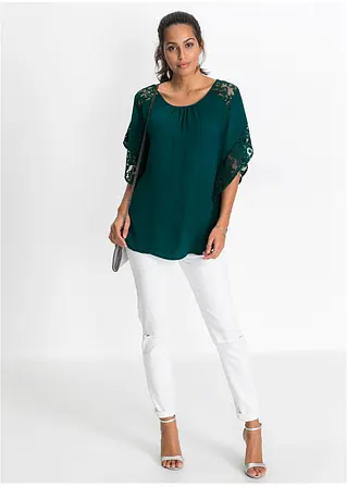 Bonprix Aufregende Bluse Mit Applikationen - Grün - Damen