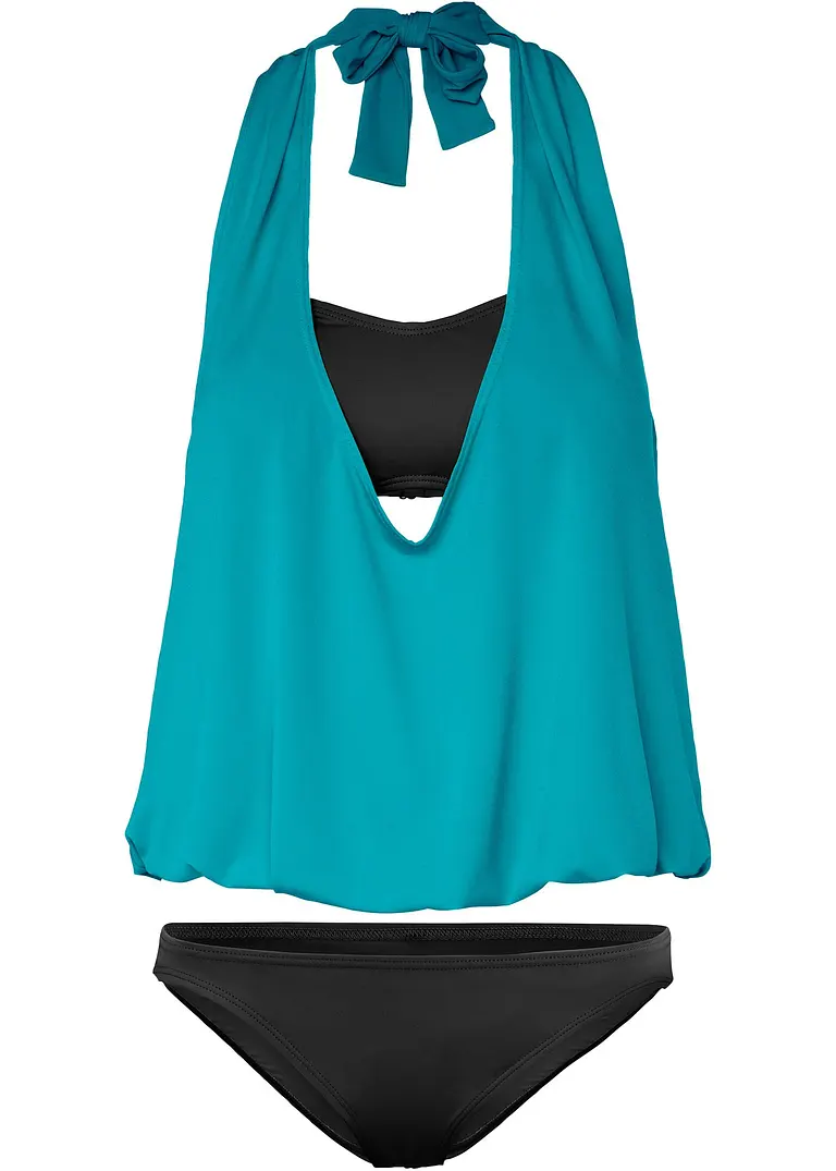 bonprix Aufregender Bandeau Bikini mit einem Neckholder Top und normaler Bikinihose zum Kombinieren