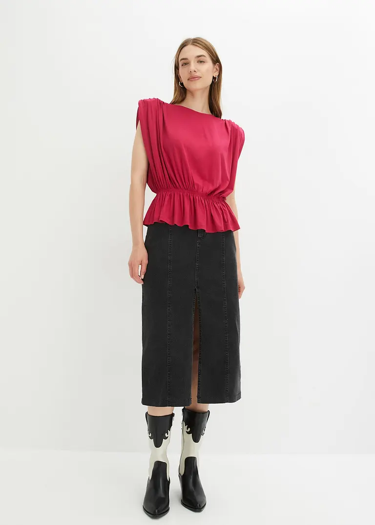 Bonprix Aufregendes Shirt Mit Raffungen Auf Der Schulter - Pink