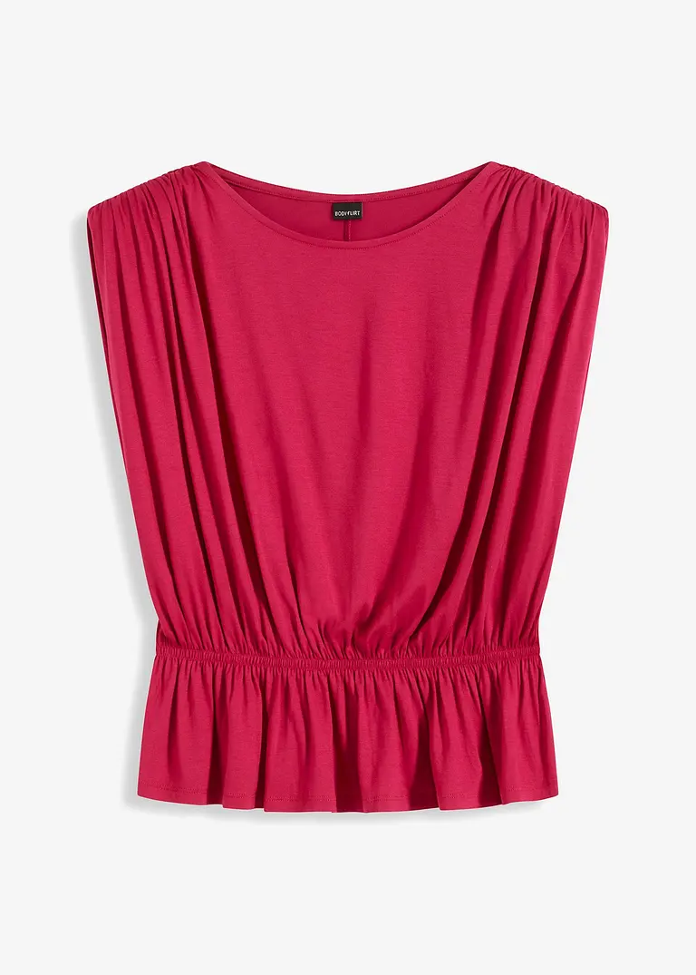 bonprix Aufregendes Shirt mit Raffungen auf der Schulter - pink