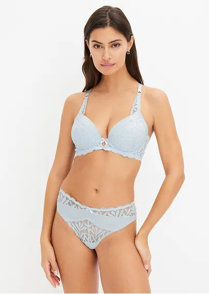 Bonprix Aus Filigraner Spitze Und Mit Zierschleifen - Blau Cup B - Damen