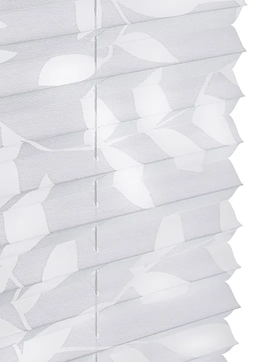 Bonprix Ausbrenner Plissee Mit Hübschem Blättermotiv - Weiß Klemmträger