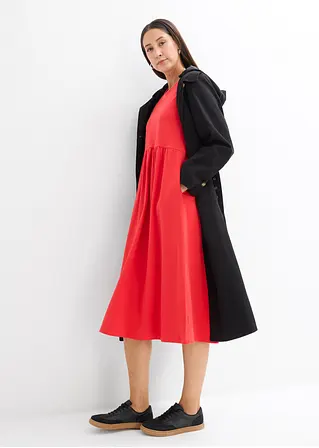 Bonprix Ausgestelltes Jerseykleid Mit Seitlichem Schlitz Hohem Rundhals Und Halbarm