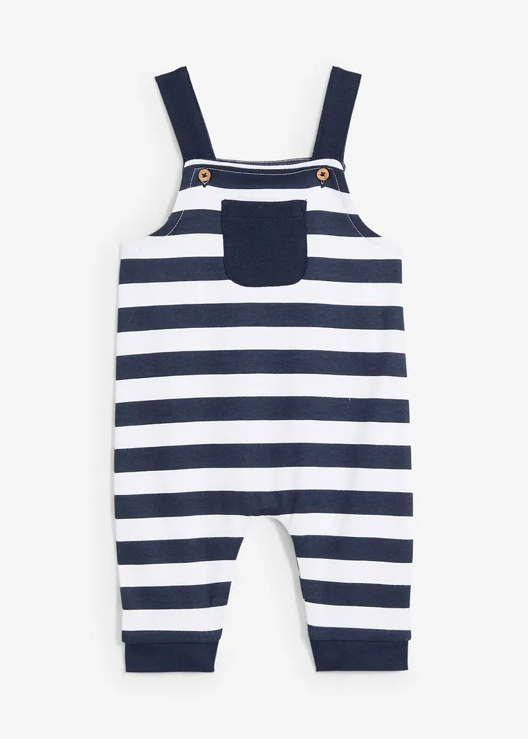 bonprix Baby Maritimer Jersey-Overall aus reiner Bio-Baumwolle mit verstellbaren Trägern