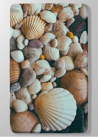 bonprix Badematte mit Stein- und Muschelmotiv Memory Schaum - beige