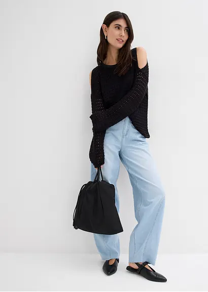 Bonprix Balloon-Jeans High Waist Super Soft - Blau Regular