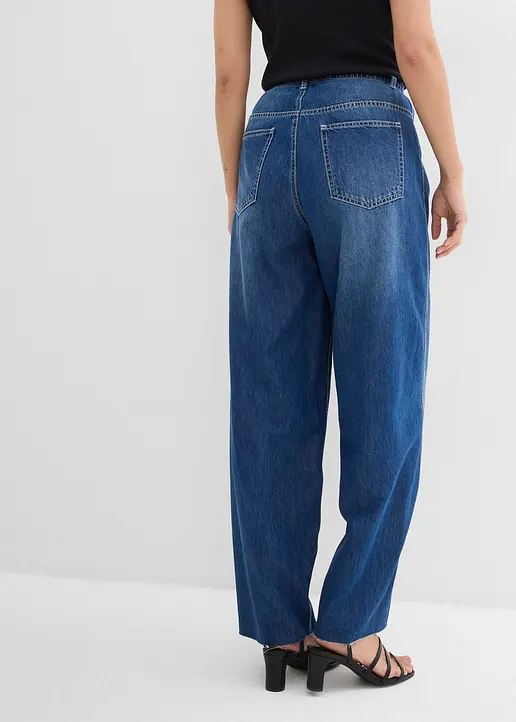 Bonprix Balloon-Jeans High Waist Super Soft - Blau Regular