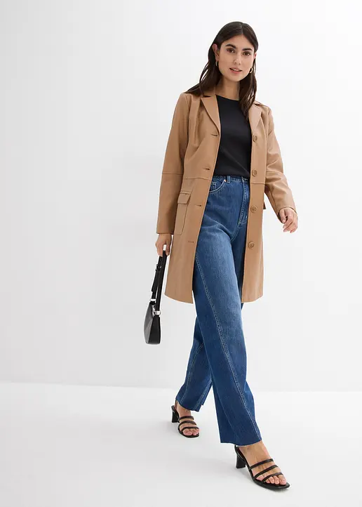 Bonprix Balloon-Jeans High Waist Super Soft - Blau Regular