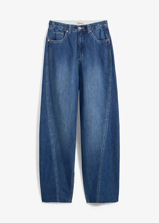 bonprix Balloon-Jeans High Waist Super Soft - blau regular