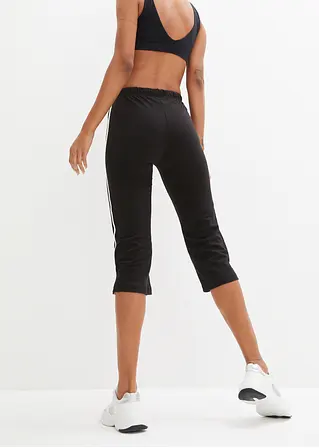 Bonprix Basic Baumwoll-Capri Slim Fit - Schwarz - Damen