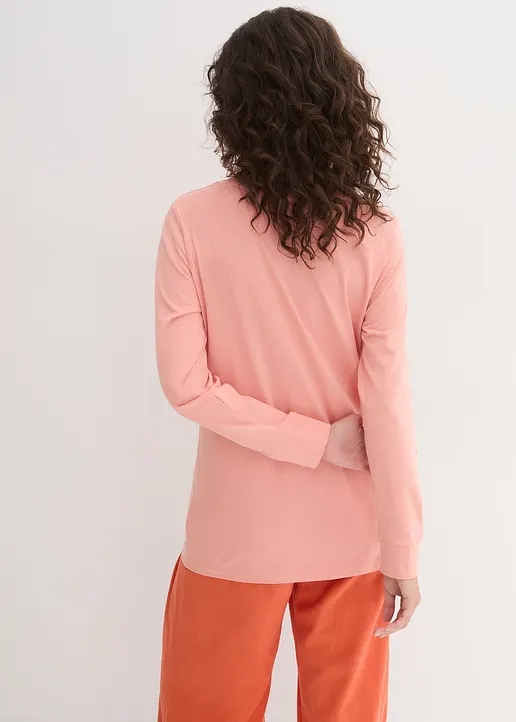 Bonprix Basic Baumwoll-Longsleeve Mit Abgesetzten Bündchen Am Ärmel Im 5er Pack