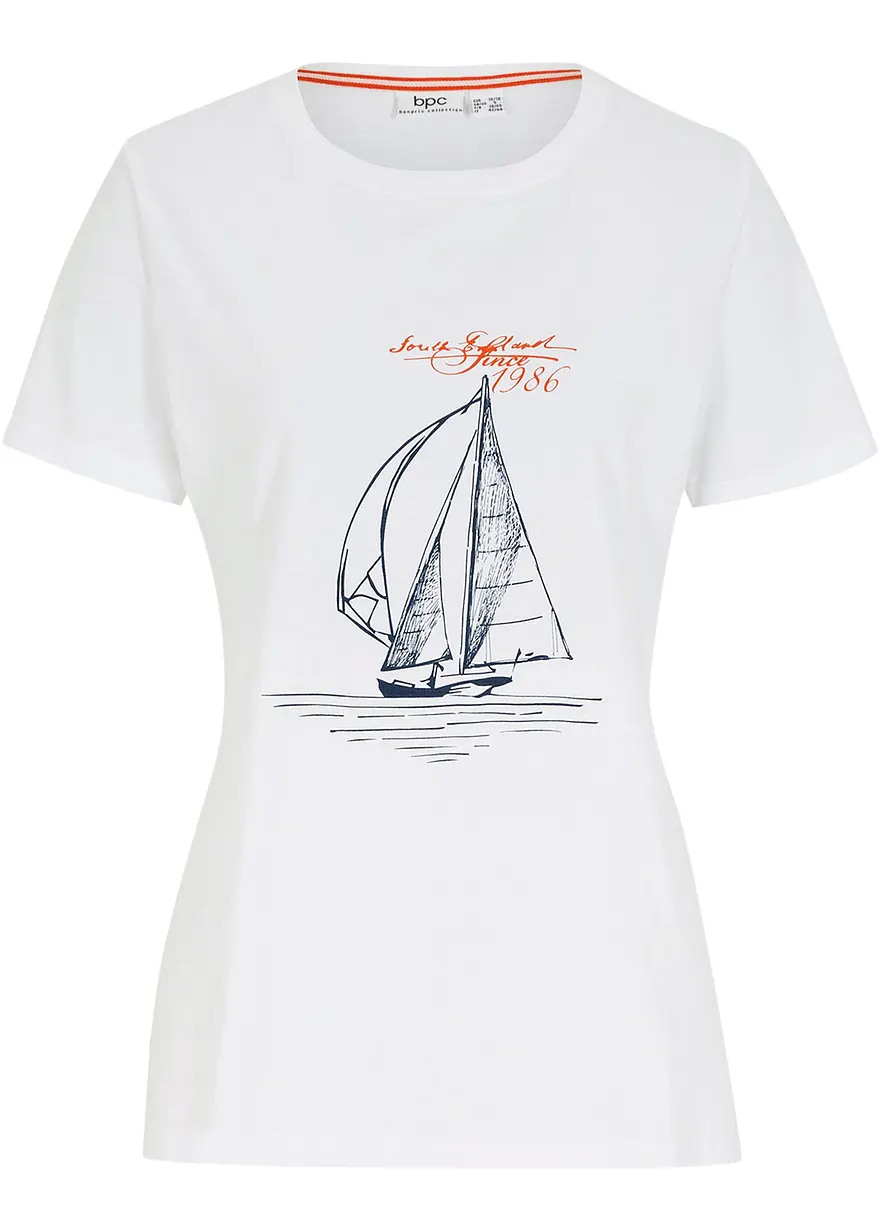 bonprix Basic Baumwoll-Shirt wirkt durch den längeren hinteren Saum vorteilhaft für die Silhouette