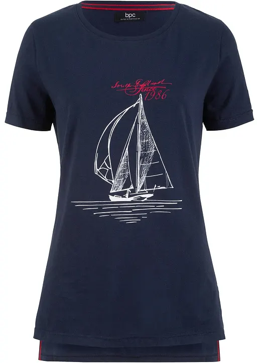 bonprix Basic Baumwoll-Shirt wirkt durch den längeren hinteren Saum vorteilhaft für die Silhouette