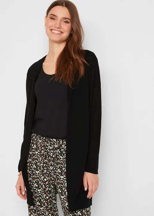Bonprix Basic Cardigan Mit überschnittenen Schultern Ohne Verschluss