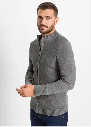 Bonprix Basic Herren Strickjacke Mit Spezial-Komfortschnitt - Grau
