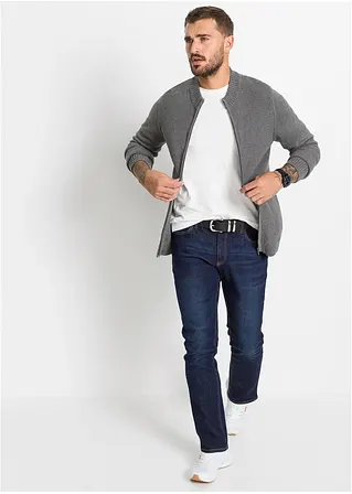 Bonprix Basic Herren Strickjacke Mit Spezial-Komfortschnitt - Grau