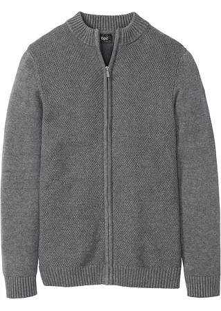 Bonprix Basic Herren Strickjacke Mit Spezial-Komfortschnitt - Grau